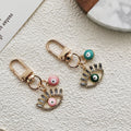 Gold Tone Rhinestone Lash Evil Eye Clip Charms in Five Colors view 2