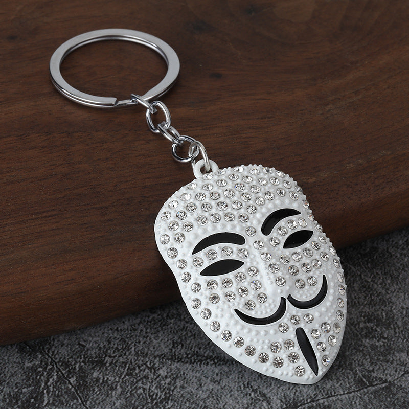 Theatrical Mask Metal Keychain for Men, Bags and Creative Gift Charms