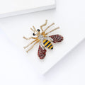 Yellow Stripe Bee Brooch Red Crystal Wings Long Legs view 4