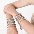 Gold And Steel Slider Bracelets Hearts Butterflies Crystal Beads view 4
