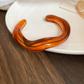 Wavy Marbled Open Resin Cuff Bracelet In Twelve Colors view 9