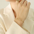 Gold Snake Chain Necklace And Bracelet With Baguette Zircons view 8