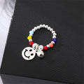 Silver Tone Colorful Bead Heart and Smiley Bracelets and Rings view 7