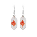 Clear Resin Hexagon Leaf Drop Earrings Red Teal Beige Peach view 6
