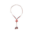 Ceramic Starfish Bead Tassel Brown Wax Cord Necklace view 5