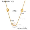 Long Gold Station Necklace White Sea Shell and Metal Discs view 6