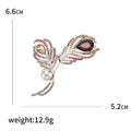 Crystal Feather Brooch Multicolor Rhinestone Pearl Drop view 5