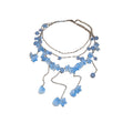 Floral Fringe Necklace with Wavy Drops in Three Pastel Colors view 5