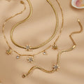 Crystal Six Petal Flower Necklace and Bracelet Collection view 1