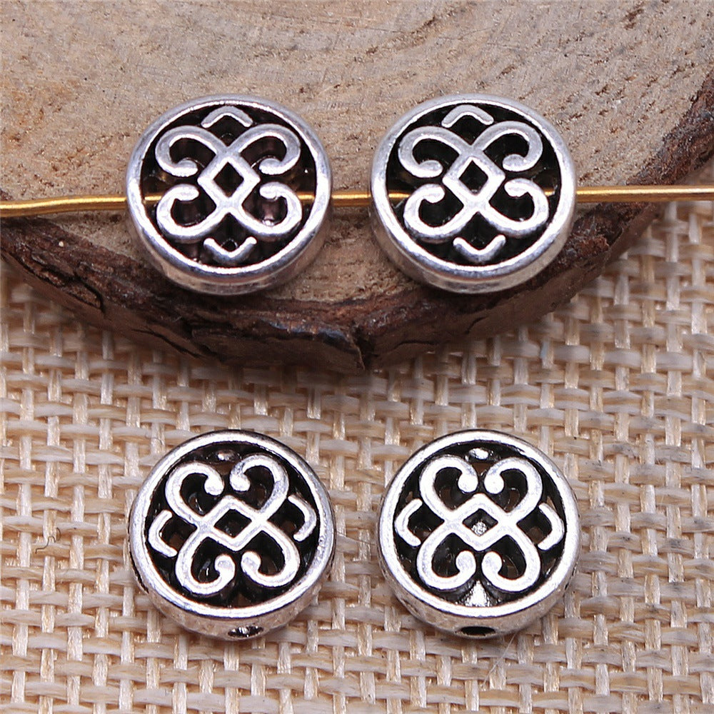 10x10mm 1.3g Multicolor Zinc Alloy Carved Round Loose Metal Beads for Bracelet Necklace DIY Jewelry Making