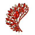 Large Crystal Wheat Spray Brooch with Faceted Stones view 5