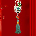 Crystal Lion Dance Head Keychains with Tassel and Plain Constructions view 5