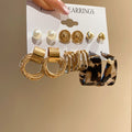Gold Tone Mixed Stud And Hoop Earring Sets Jewelry view 6