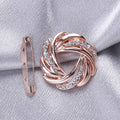 Rose Gold Tone Twisted Metal Knot Circle Brooch Pin view 3