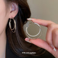 Triple Layer Hoop Earrings In Gold And Silver Tone view 4