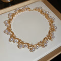Gold Pearl Leaf Vine Necklaces and Earrings Six Styles view 11