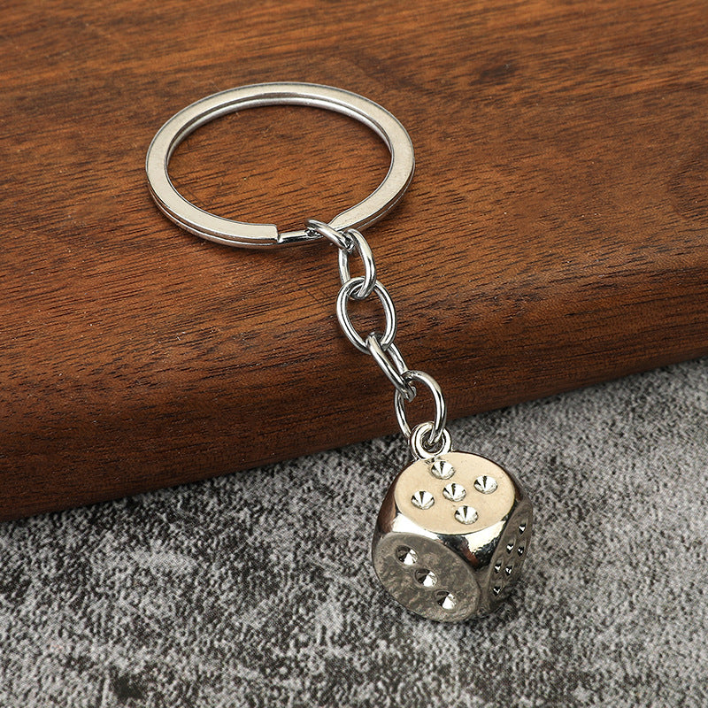 Mahjong Dice Zinc Alloy Lucky Car Keychain Gift Pendant