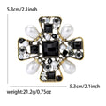 Black Crystal Cross Brooch In 2 Color Variants For Jackets and Scarves view 5