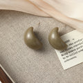Four Color Glossy Chunky Bean Crescent Stud Earrings view 7