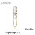 Oversized Safety Pin Brooch With Pearls and Crystals view 4