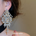 Crystal Filigree Chandelier Stud Earrings Fashion Jewelry Accessory view 3