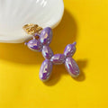 Gold Tone Metallic Balloon Dog Clip Keychains in Six Colors view 4