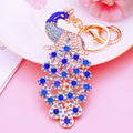 Full Crystal Peacock Keychains in Eight Color and Stone Combinations view 8