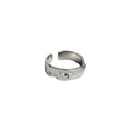 Silver-Tone Open Adjustable Zirconia Accent Band Rings view 5