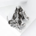 Enamel Long Ear Dog Brooch Rhinestone Snout Two Color Styles view 3