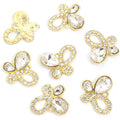 Three Leaf Crystal Metal Jewelry Charms, 20 Colorways view 10