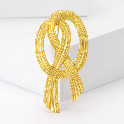 Woven ribbon knot shown from the front