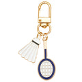 Badminton Racket and Mixed Sports Metal Clasp Keychain Set view 5