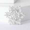 Marquise Crystal Floral Burst Brooch in 2 Color Styles view 6
