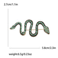 Rhinestone Snake Serpentine Brooch Silver Gold Blue Green view 9