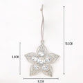 Silver Rhinestone Christmas Ornaments Snowflake Flower Star view 5