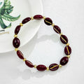Oval Glass Bead Stretch Bracelet with Gold-Tone Spacers view 6