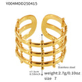 Gold Openwork Geometric Open Rings Nine Style Stack Set view 12