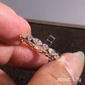 Gold Marquise Round Alternating CZ Band Finger Ring view 4
