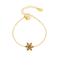 Gold Snowflake Bracelet Clear And Multicolor Zircon Accents view 5
