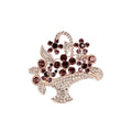 Flower Basket Crystal Metal Brooch Pin for Jackets and Lapels view 5