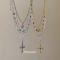 Four Piece Multicolor Sun Pearl and Cross Necklace Sets view 4