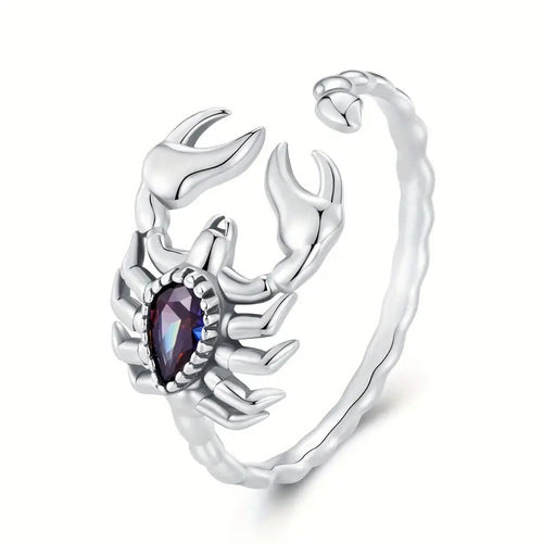 Silver scorpion ring product shot matching first main angle
