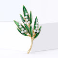 Green Enamel Leaf Spray Brooch Decorative Metal Pin For Jackets And Lapels view 2