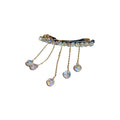 Iridescent Crystal Barrette With Five Bead And Chain Drops view 5