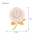 Gold Tone Rose Metal Brooch Pin for Jackets and Lapels view 2