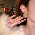 Faux Pearl and Fluffy Pom Pom Stud Earrings in Six Styles view 2
