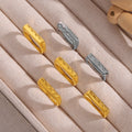 Rectangular Mountain Relief Signet Rings Gold and Steel Finishes view 2