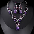 Black Silver Tone Horse Crystal Seven Designs Metal Necklace and Earring Set view 12