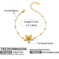 Five Petal Zircon Flower Necklace Bracelet Earring Ring Set view 11