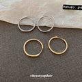 Simple Round Hoop Earrings in Silver and Gold Tone view 1